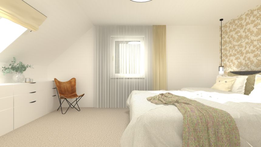 Obrázek - Visualisierung eines Schlafzimmers mit Luxustapete