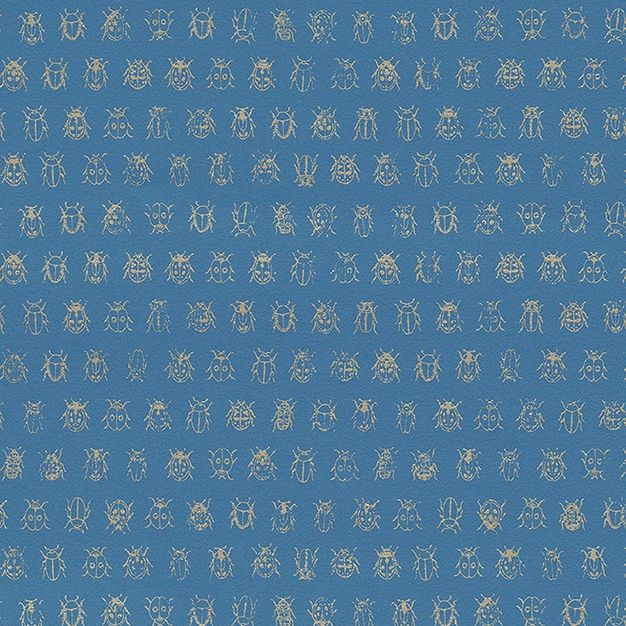 Blaue Tapete mit goldenen Käfern 375036, Pip Studio 4, Eijffinger