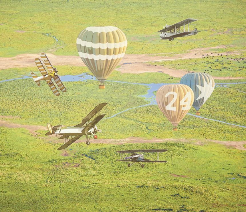 Fototapete Flugzeug und Luftballons 364169, Wallpower Junior, Eijffinger