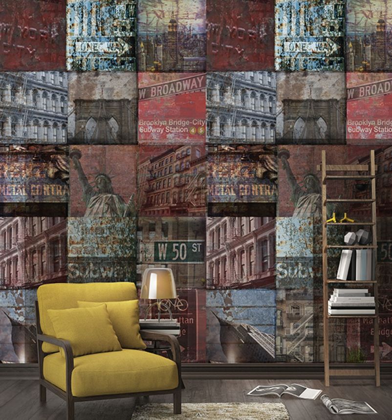 Tapete wandbilder New York Patchwork A40101, 159 x 280 cm, Enthusiast, Murals, Grandeco