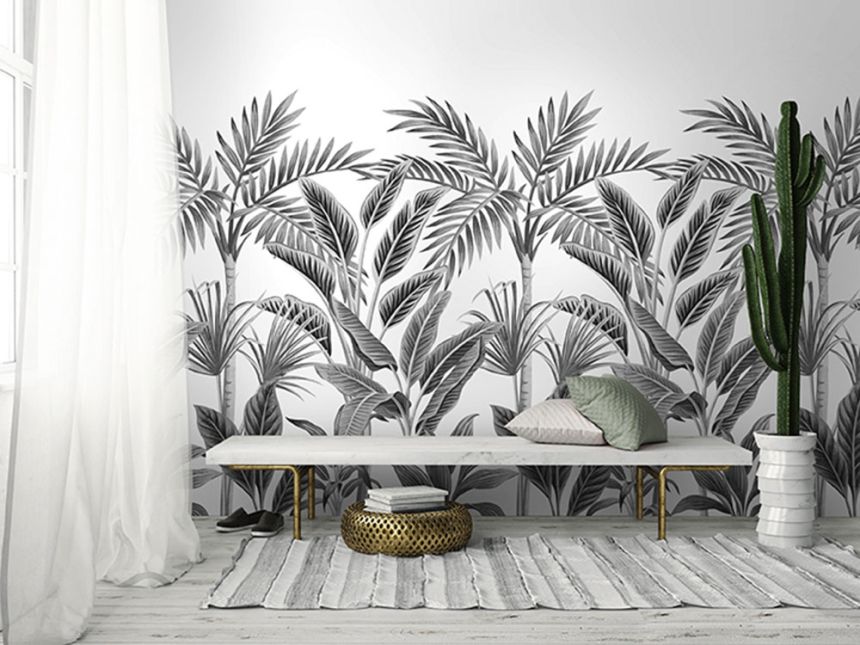 Fototapete - Tropische Blätter, Palmen A40801, 159 x 280 cm, One roll, Murals, Grandeco