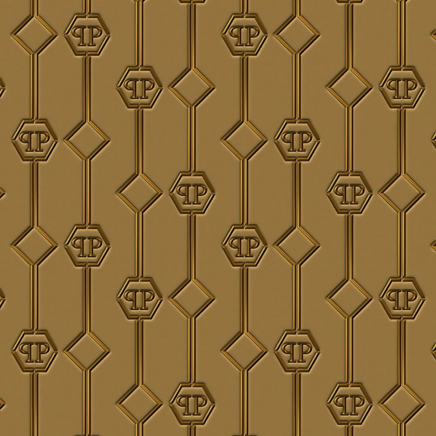 Goldene Fototapete mit geometrischen Mustern Z8094 Philipp Plein, Zambaiti Parati