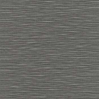 Grau-schwarze Luxustapete, gewebtes Raffia-Muster 33320, Botanica, Marburg