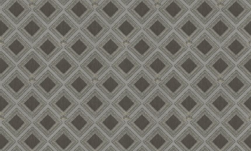 Luxuriöse braun-silberne geometrische Vliestapete, GF62061, Gianfranco Ferre´Home N.3, Emiliana Parati