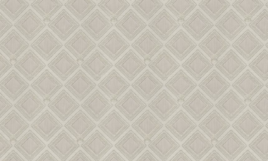 Luxuriöse geometrische Vliestapete in Silber-Creme, GF62065, Gianfranco Ferre´Home N.3, Emiliana Parati