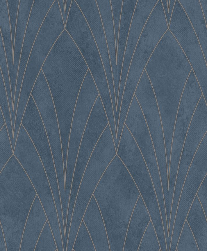 Blaue Tapete mit geometrischen Mustern, Art Deco, L85601, Elegance, Ugepa