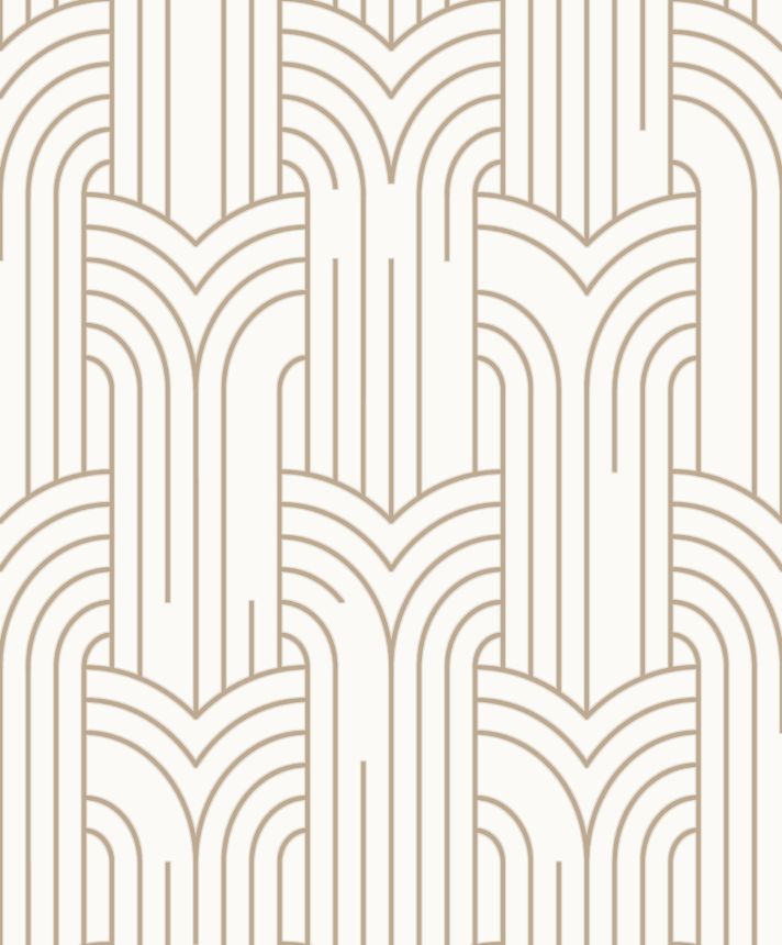 Weißgoldene Tapete mit geometrischen Mustern, Art Deco, M42102, Elegance, Ugepa