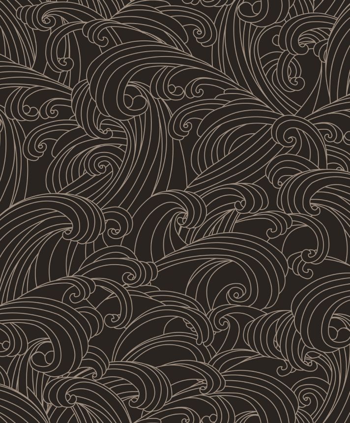 Schwarze Tapete, Meereswellen, M62919, Elegance, Ugepa