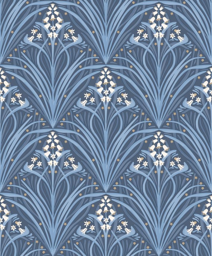 Blaue Blumentapete, Art Deco, M66101, Elegance, Ugepa