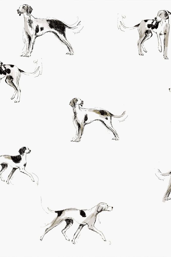 Weiße Tapete mit Hunden, 118559, Joules, Graham&Brown