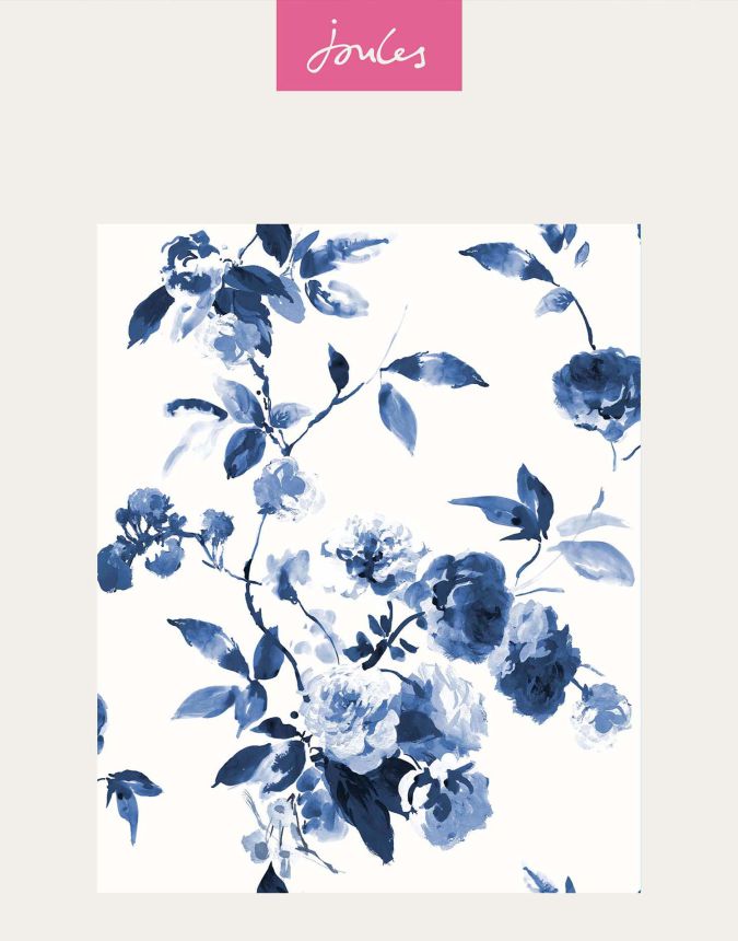 Blaue und weiße Blumentapete, 118561, Joules, Graham&Brown
