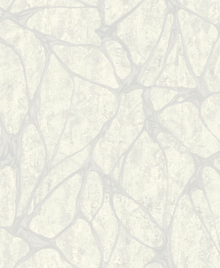 Weiße Luxustapete mit markantem Metallic-Muster, 56811, Aurum II, Limonta