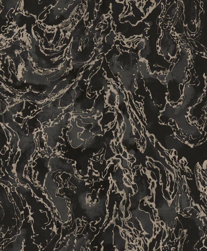 Schwarze metallische Luxustapete mit rauer Textur, 57308, Aurum II, Limonta