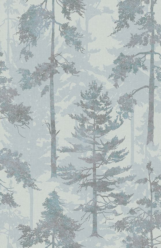 Graublaue Vliestapete, Wald, Bäume, 121423, New Eden, Graham&Brown Premium