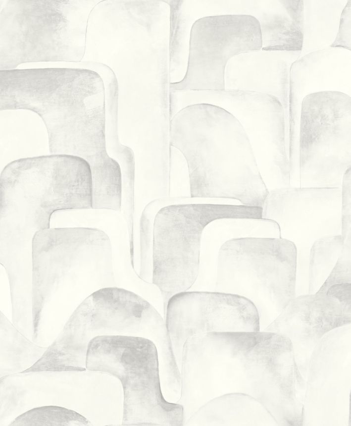 Grau-weiße Vliestapete mit geometrischem Mustera, Z77534, Savana, Zambaiti Parati