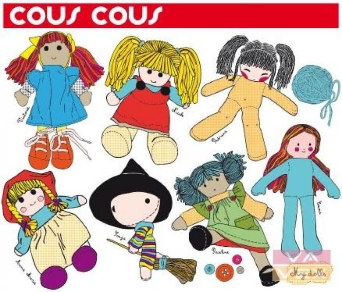 Selbstklebende Dekoration Puppen 0109, Cous cous, My dolls