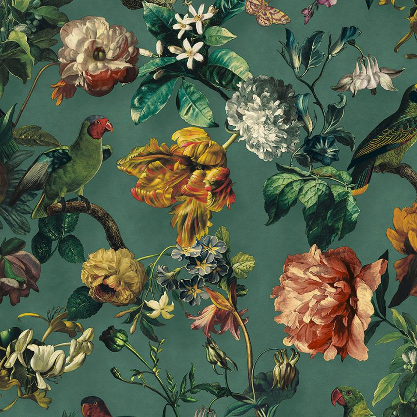 Luxustapete Vlies Blumen, Papageien, 307305, Museum, Eijffinger