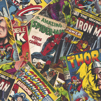 Comic-Tapete, Papiertapete 106378, Marvel Cover Story, Kids@Home 6, Graham & Brown