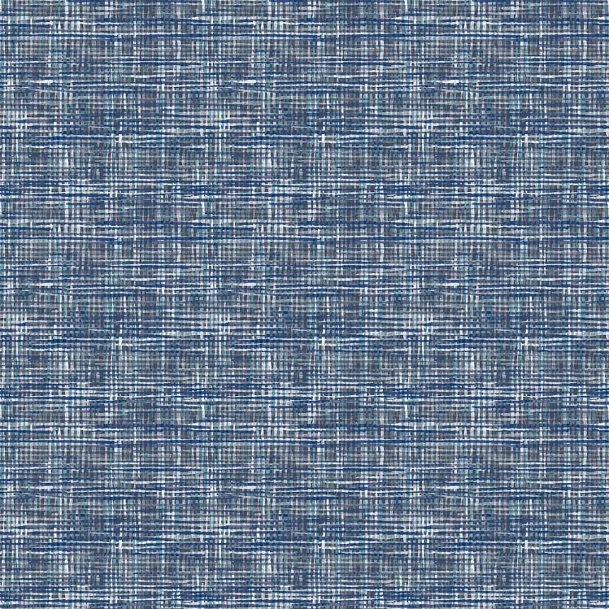 Blaue Vliestapete, Imitation von grobem Stoff FT221250, Fabric Touch, Design ID