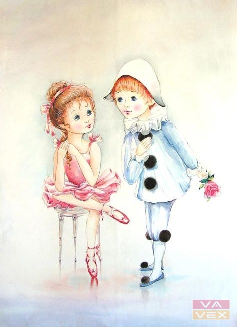 Poster 3110, Pierot und die Ballerina, Größe 98 x 68 cm