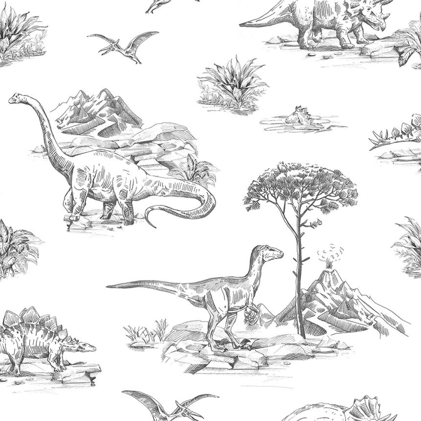Vliestapete für die Wand, Dinosaurier 139269, Forest Friends, Esta