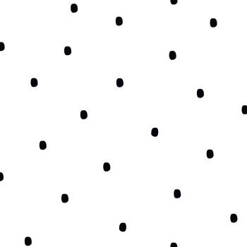 Weiße Papiertapete mit schwarzen Punkten 3359-1, Oh lala, ICH Wallcoverings