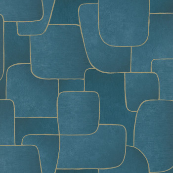 Blaue Tapete mit geometrischen Mustern MU3106 Muse, Grandeco
