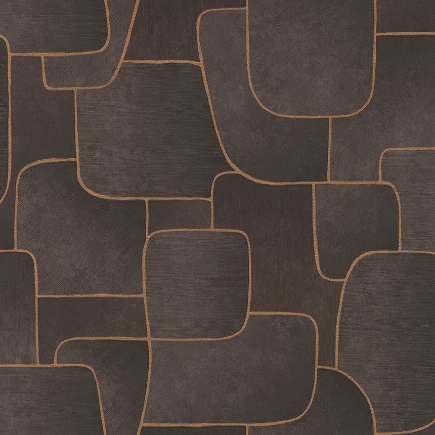 Braune Tapete mit geometrischen Mustern MU3105 Muse, Grandeco