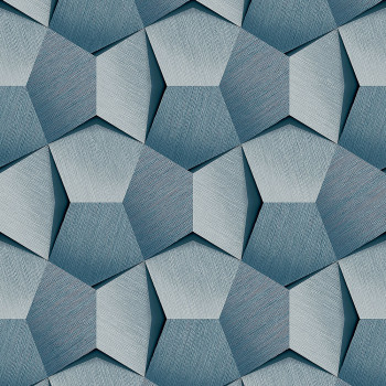 Geometrische blaue 3D-Tapete A54603, Vavex 2024