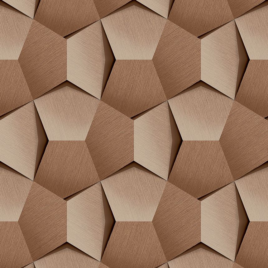Geometrische braune 3D-Tapete A54602, Vavex 2024