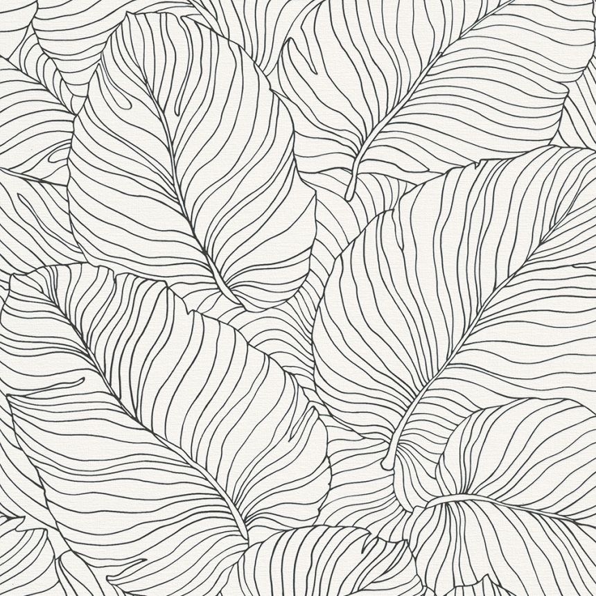 Weiße Tapete mit Blättern A50901, Vavex 2024