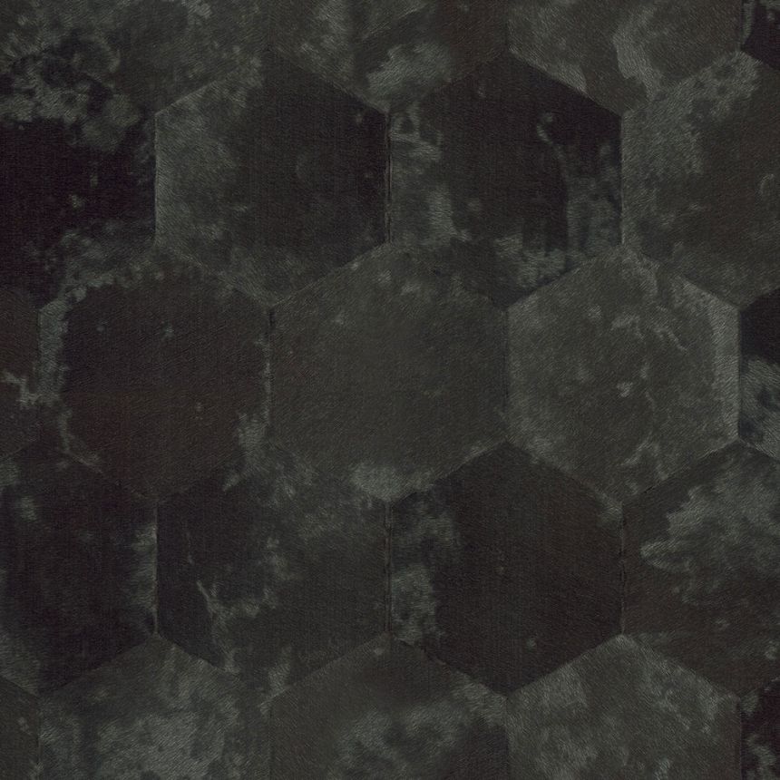 Schwarze Tapete mit geometrischen Mustern Z80001 Philipp Plein, Zambaiti Parati