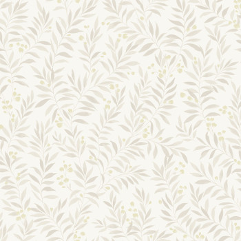 Grau-beige Tapete mit Zweigen, Blättern MN3402, Maison, Grandeco
