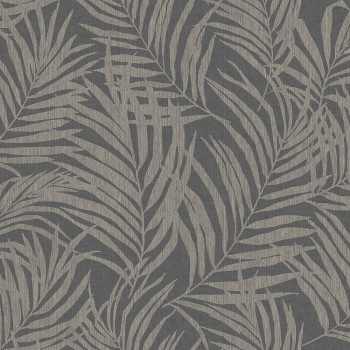 Grau-silberne Tapete mit Palmblättern MN2013, Maison, Grandeco
